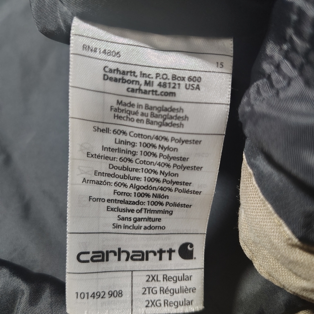 Carhartt Men's Brown Performance Jacket Insulated 2XL - Picture 4 of 11